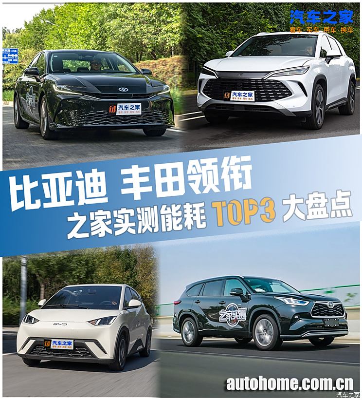 比亚迪、丰田领衔 2024之家实测能耗TOP3大盘点