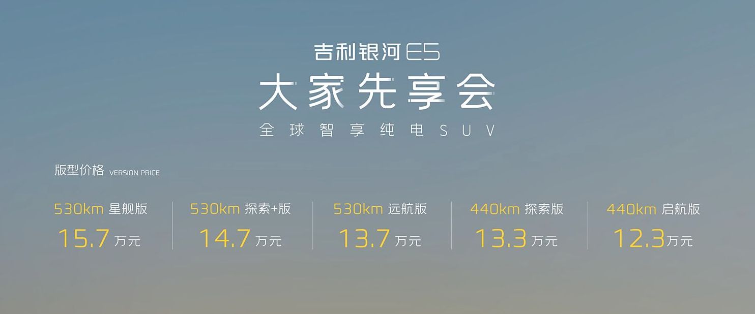 续航530km，预售12.3万起，银河E5能成为爆款吗？